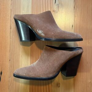 Banana republic heeled suede mules 7.5